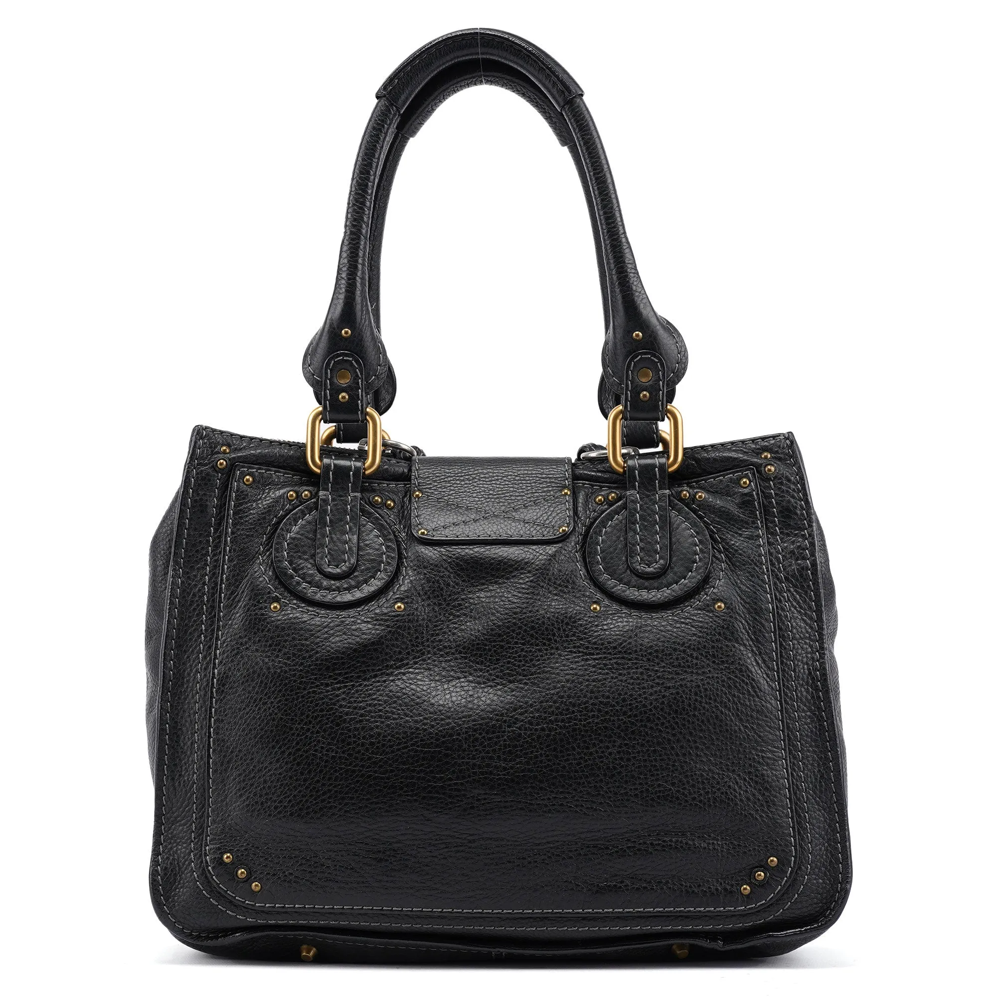 Black Leather Paddington Tote Bag