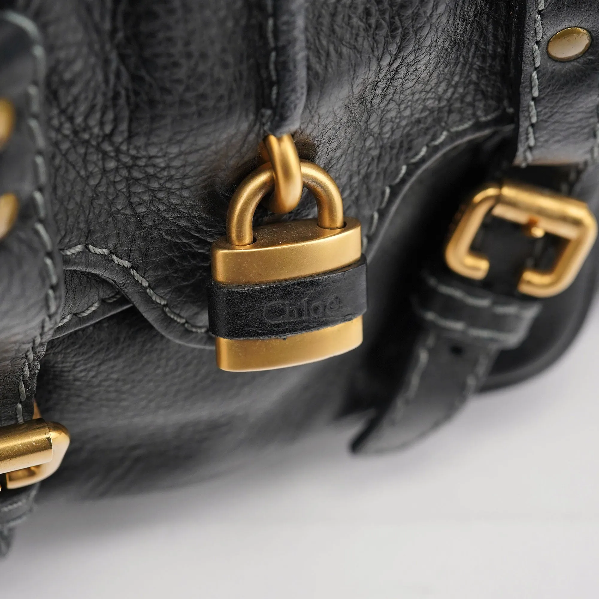 Black Leather Paddington Tote Bag