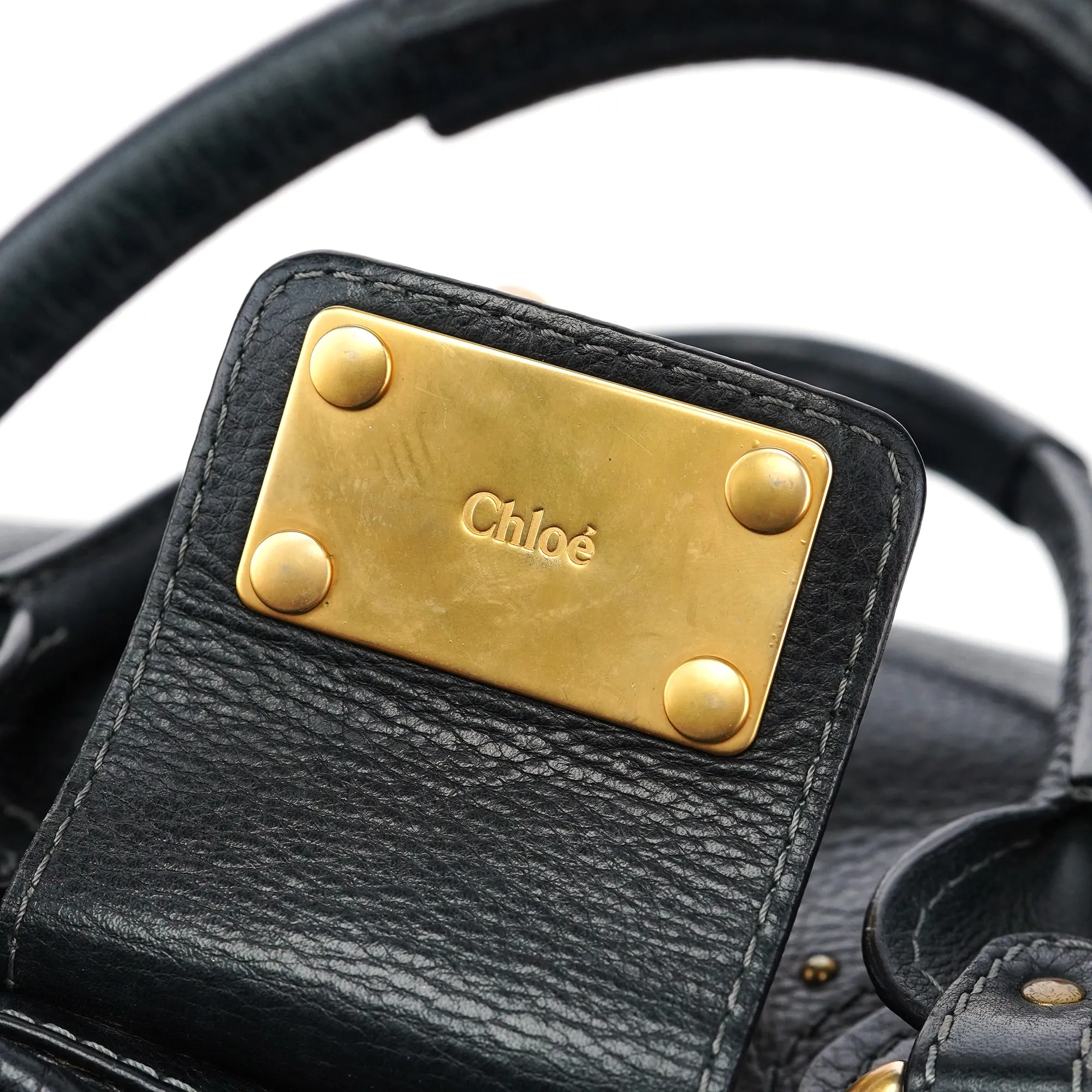 Black Leather Paddington Tote Bag