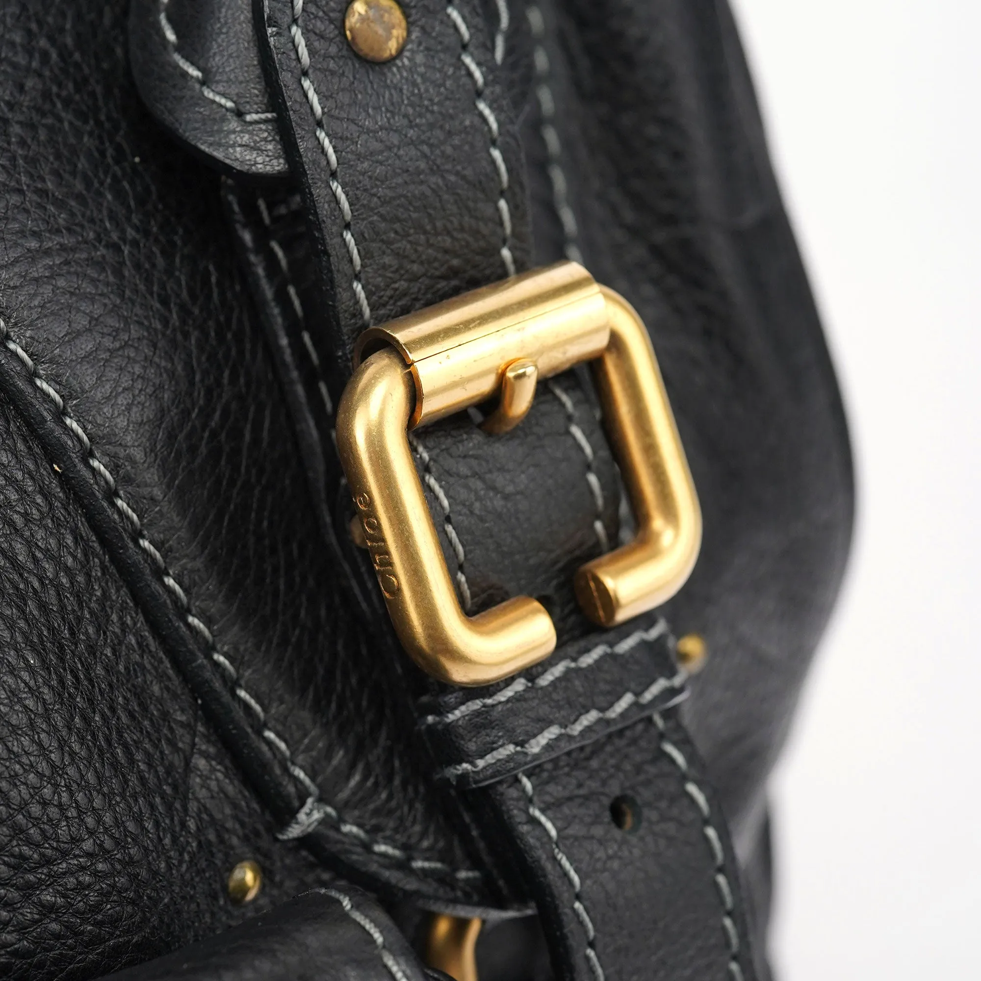 Black Leather Paddington Tote Bag