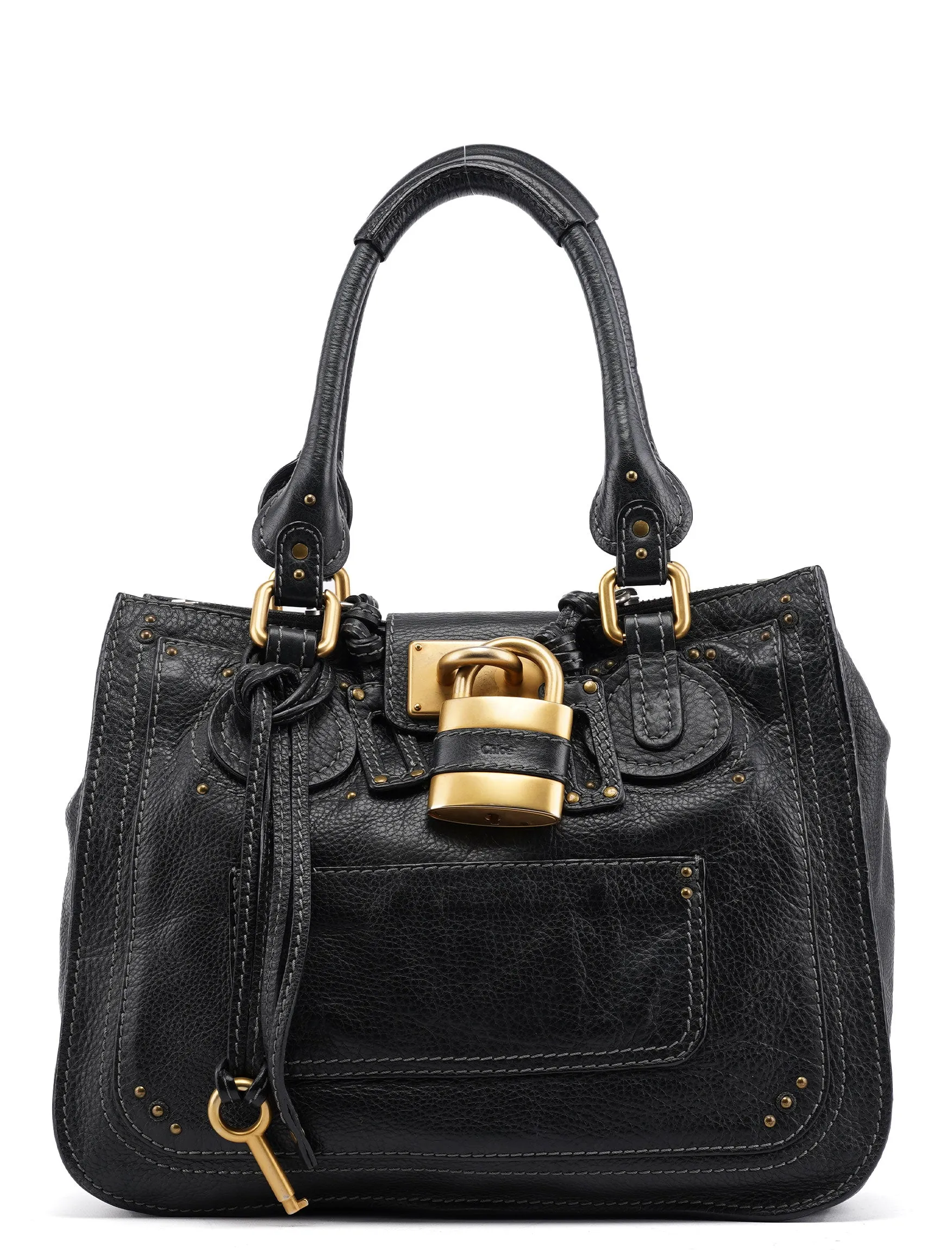 Black Leather Paddington Tote Bag