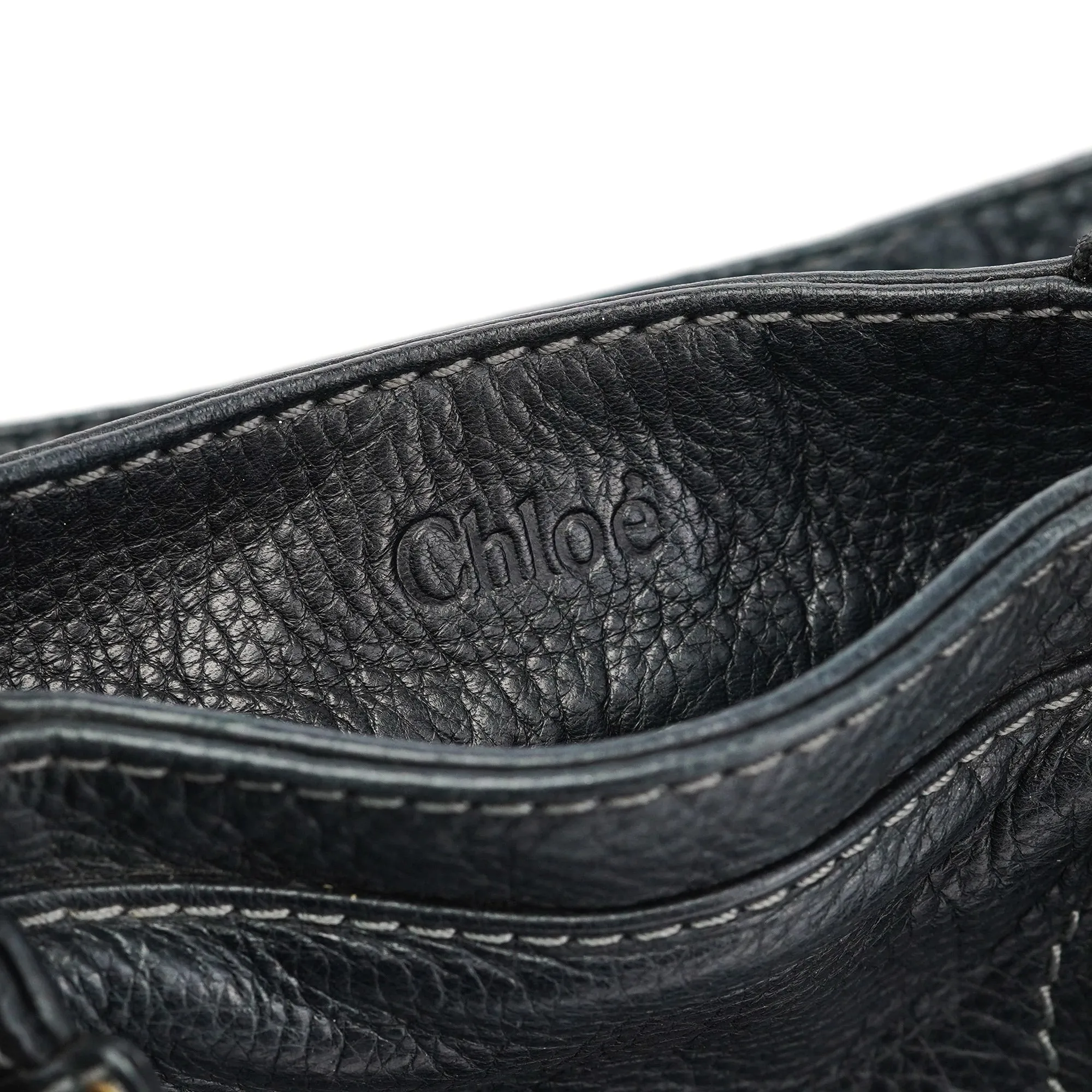 Black Leather Paddington Tote Bag