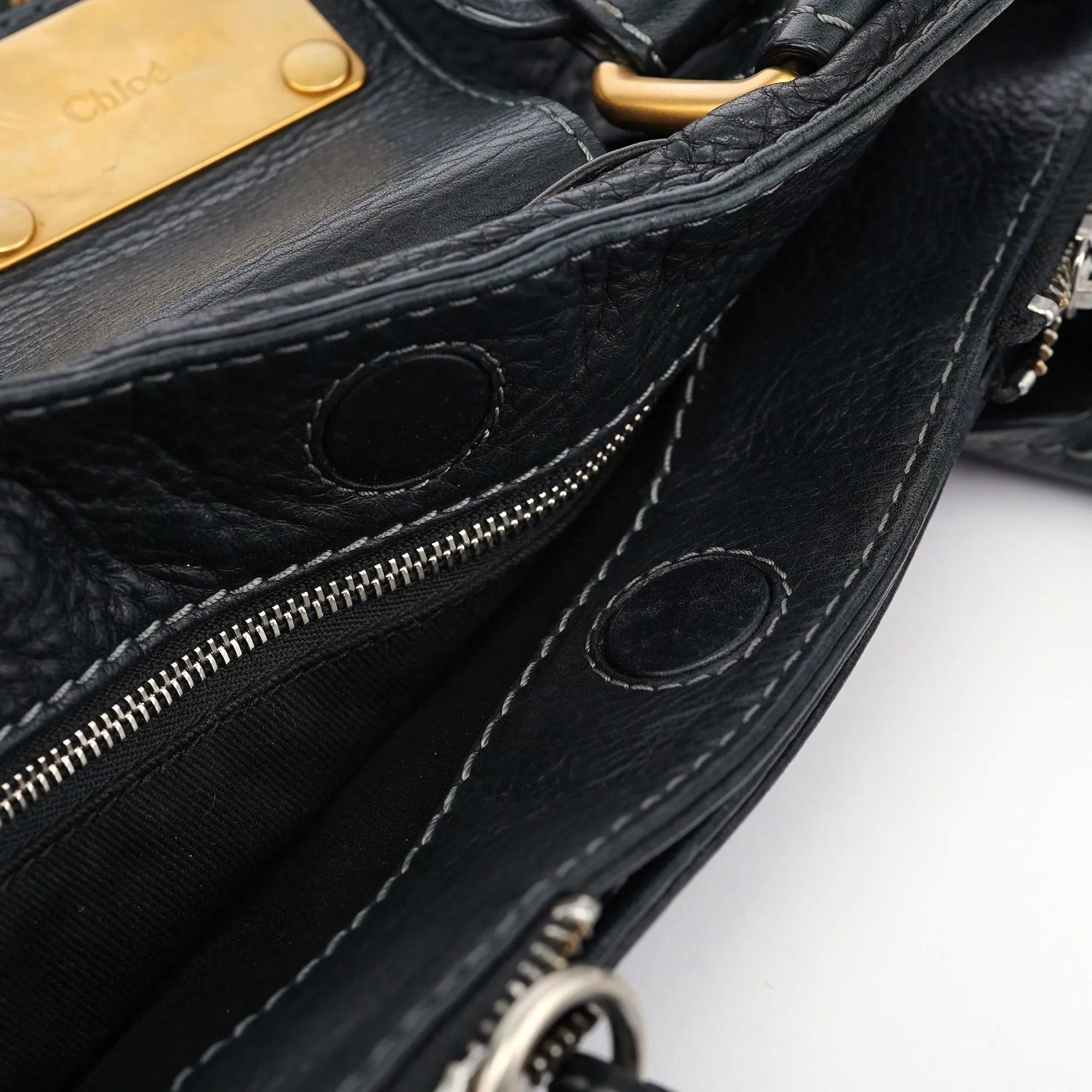 Black Leather Paddington Tote Bag