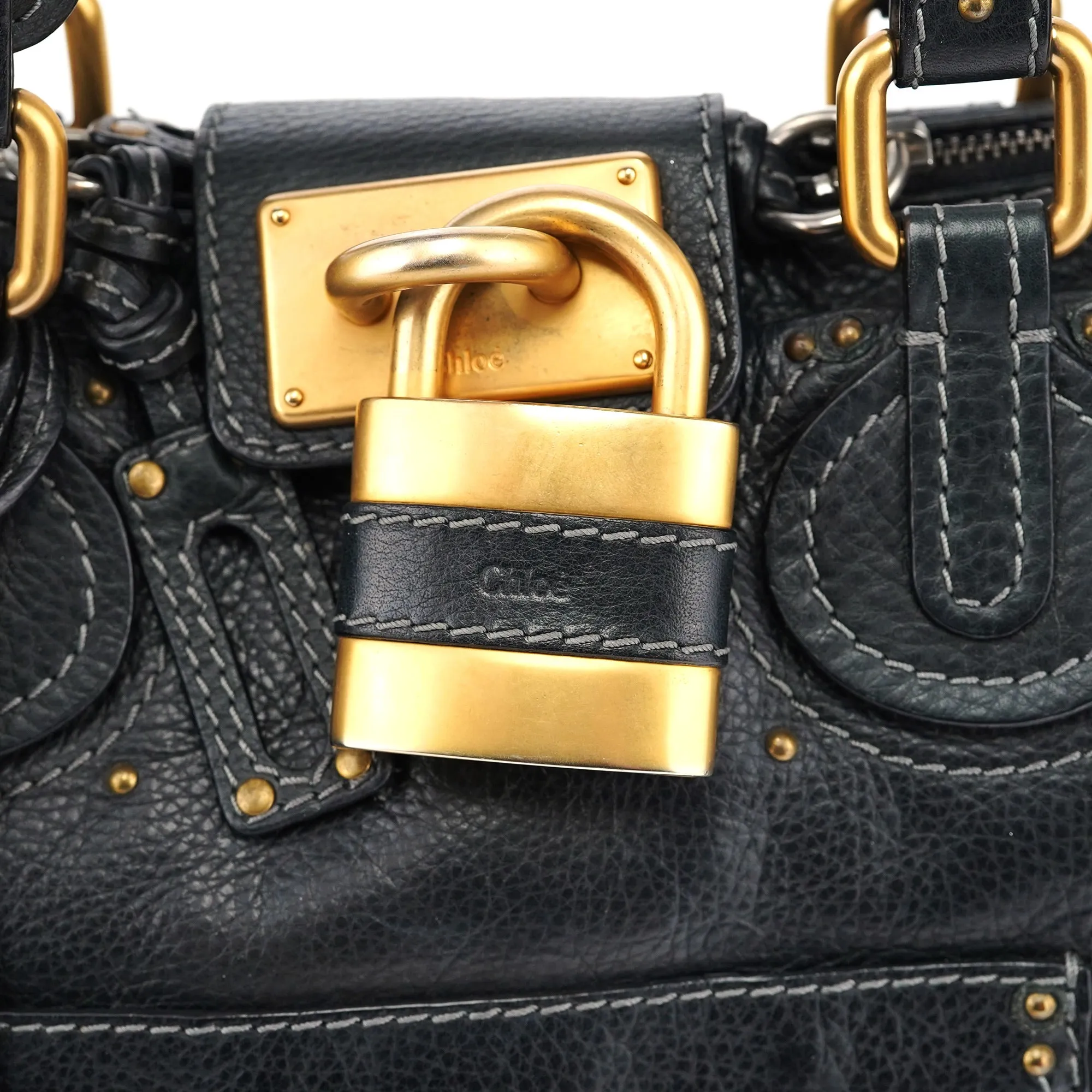 Black Leather Paddington Tote Bag