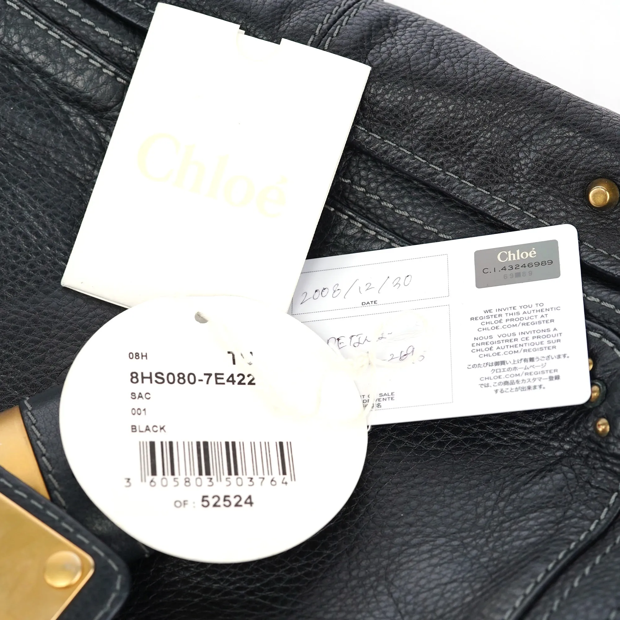 Black Leather Paddington Tote Bag