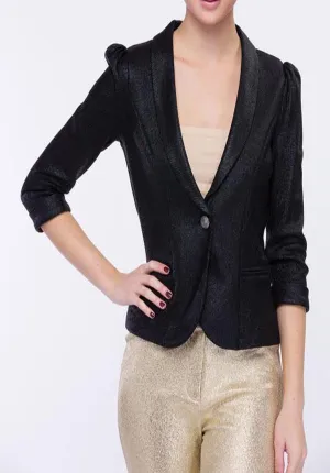 Black Single Button Blazer