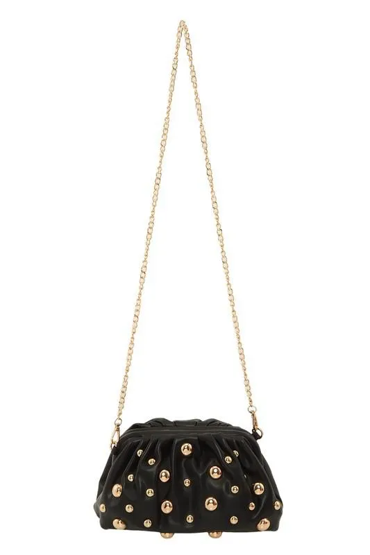 Black studded crossbody bag