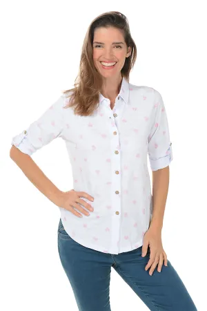 Blossom Hearts High-Low Button Front Top