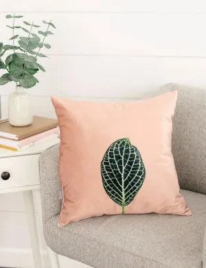 Blush Velvet Mosaic Leaf Pillow, College Student Gift, Mother's Day Gift,Christmas Gift