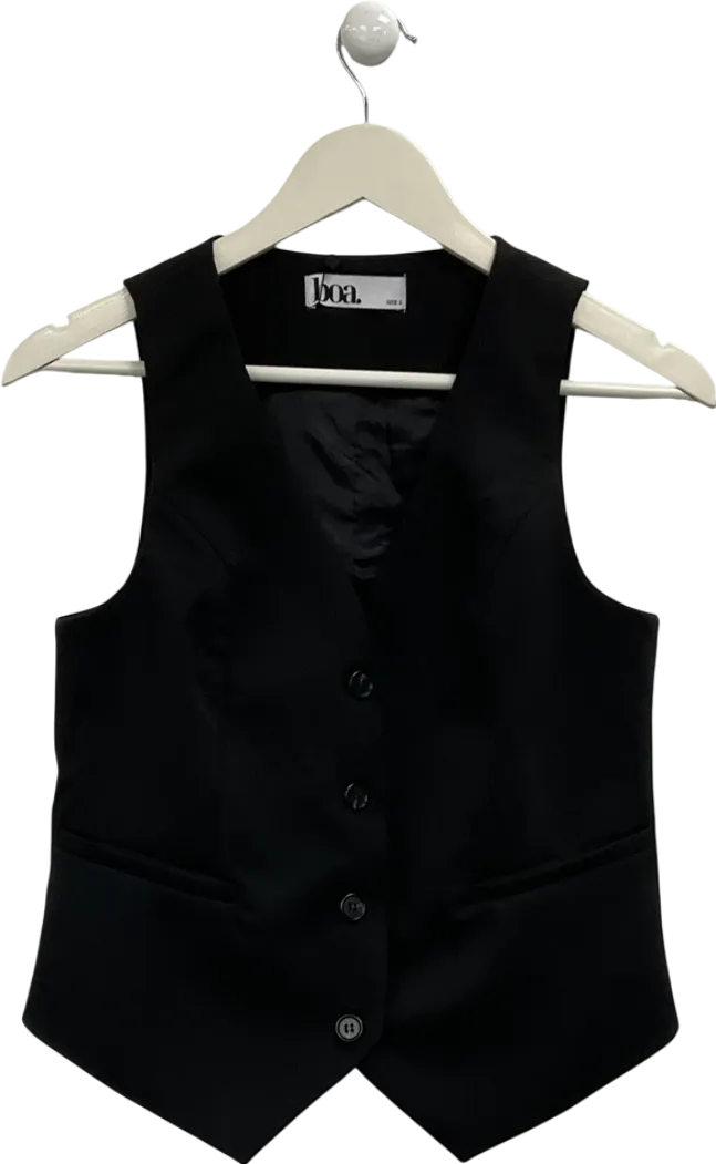BOA Black Boxy Waistcoat UK S