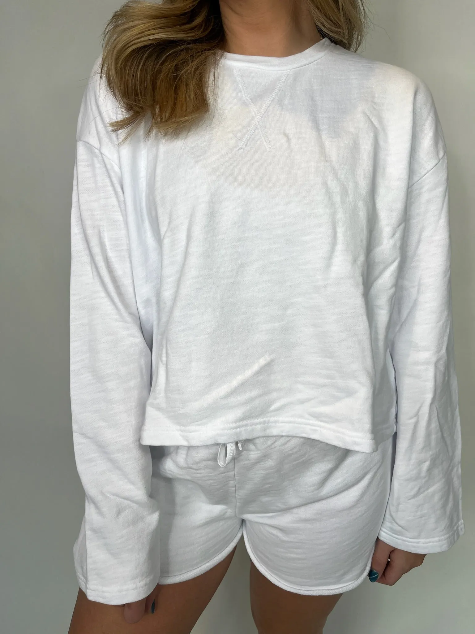 Bobi Crewneck Wide Sleeve Boxy Sweatshirt