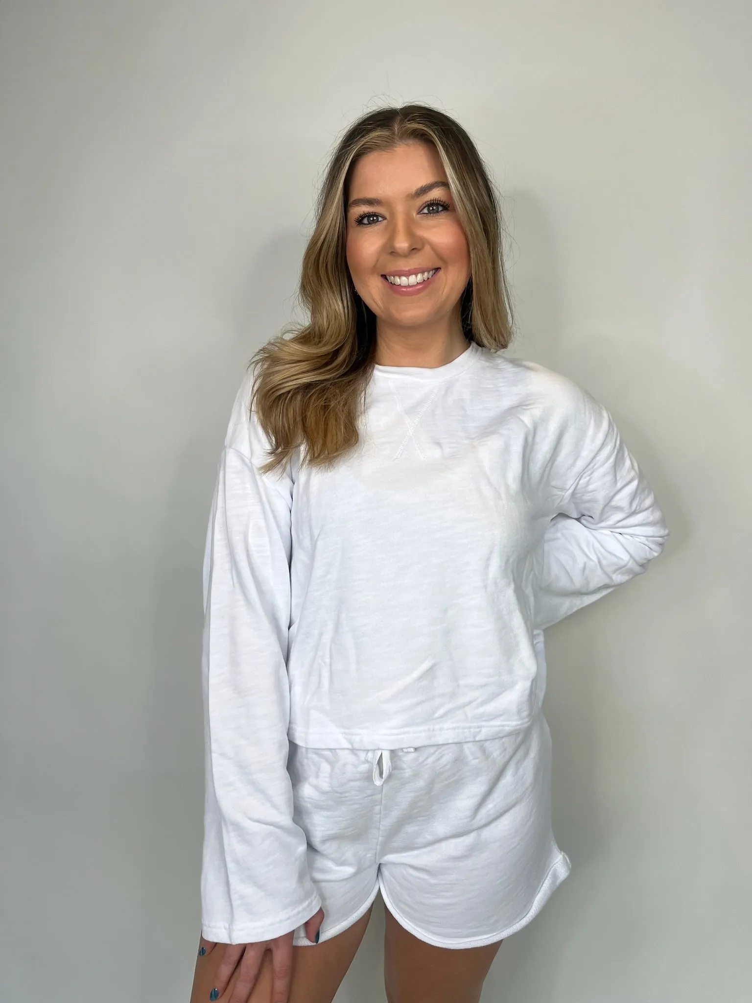 Bobi Crewneck Wide Sleeve Boxy Sweatshirt