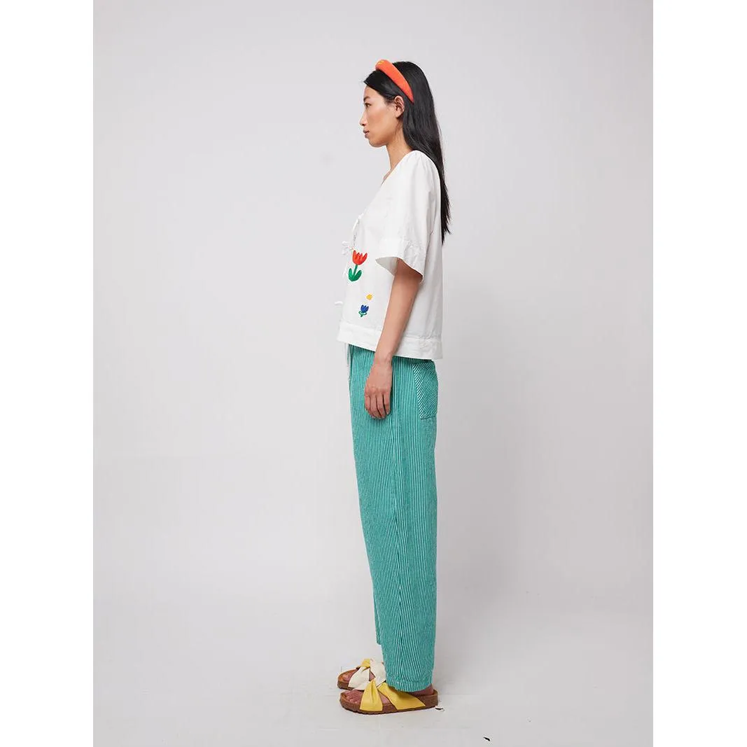 Bobo Choses Woman - Garden embroidery tie blouse