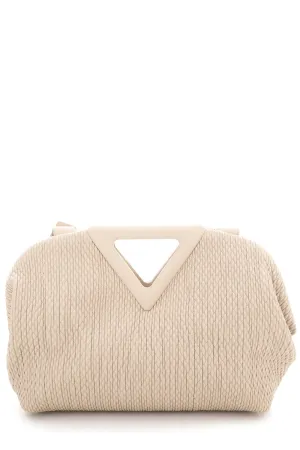Bottega Veneta "The Point" Beige Rubberized Handbag