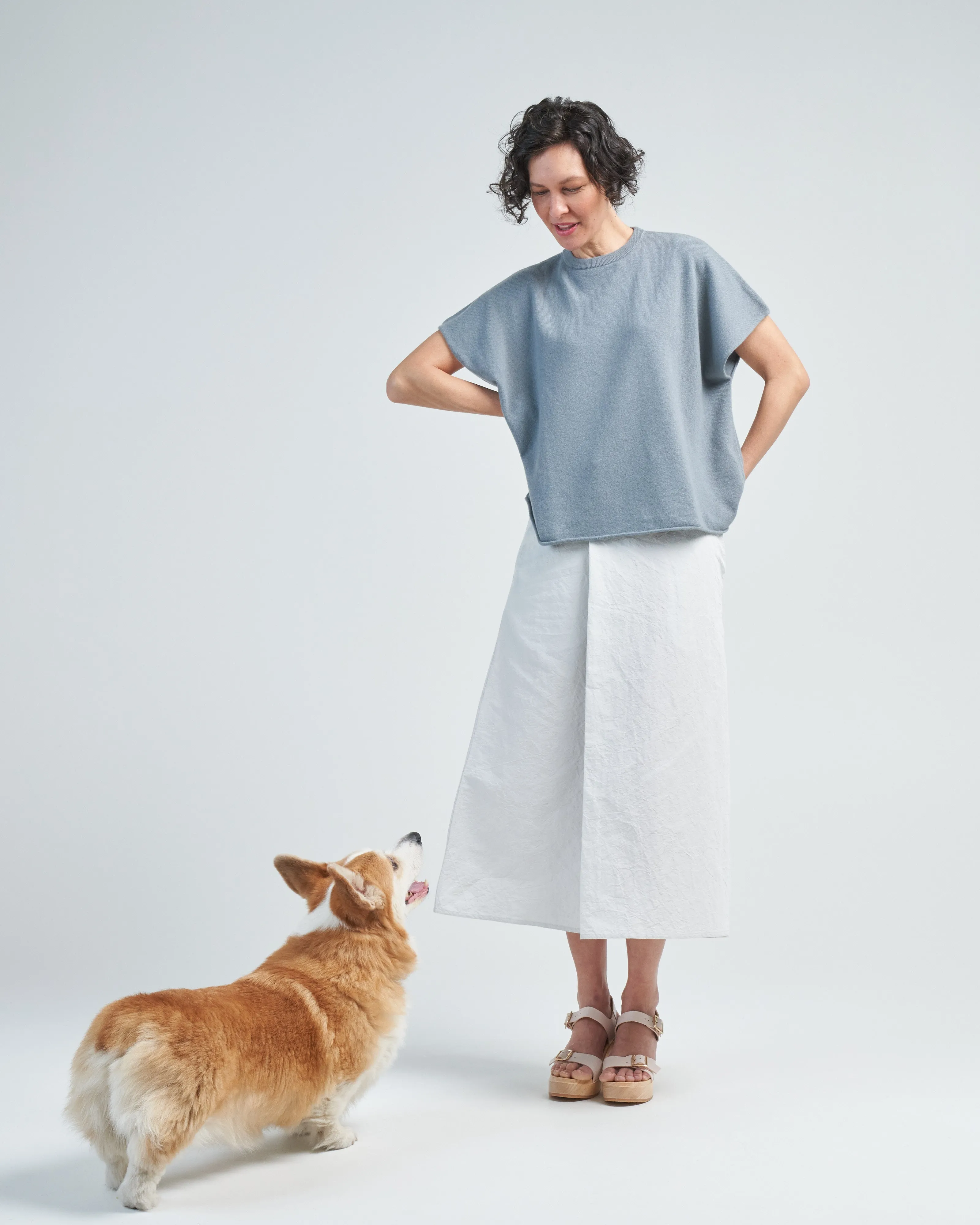 boxy cap sleeve crew