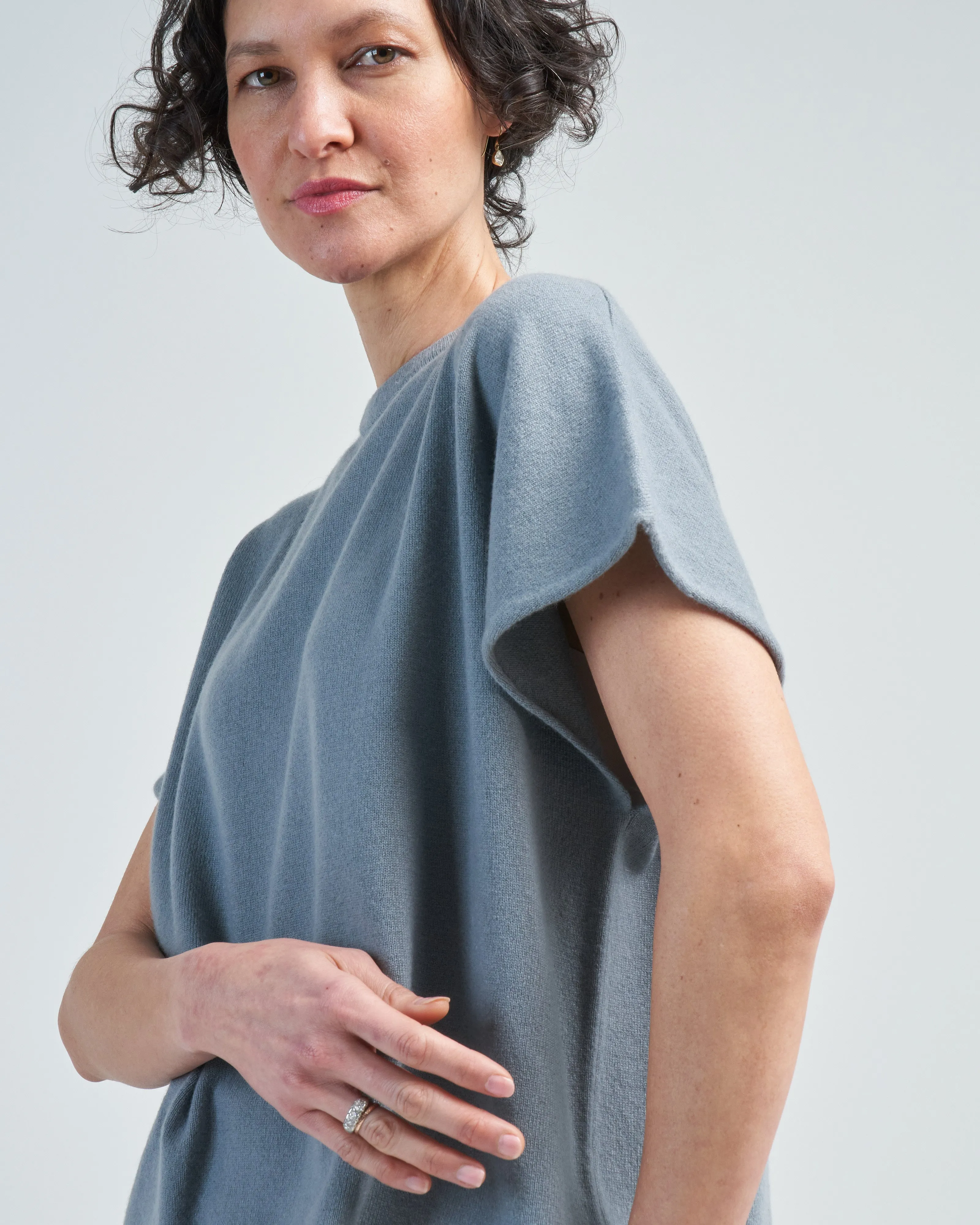 boxy cap sleeve crew