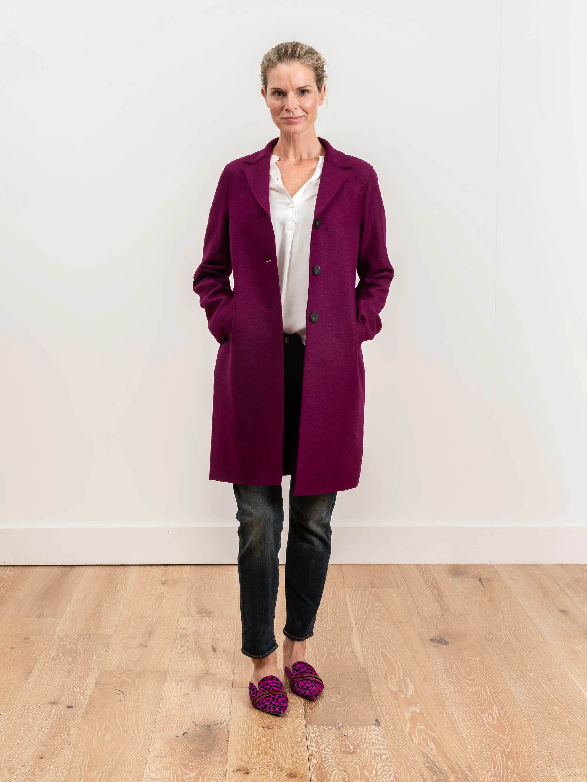 boxy coat - bougainvilla