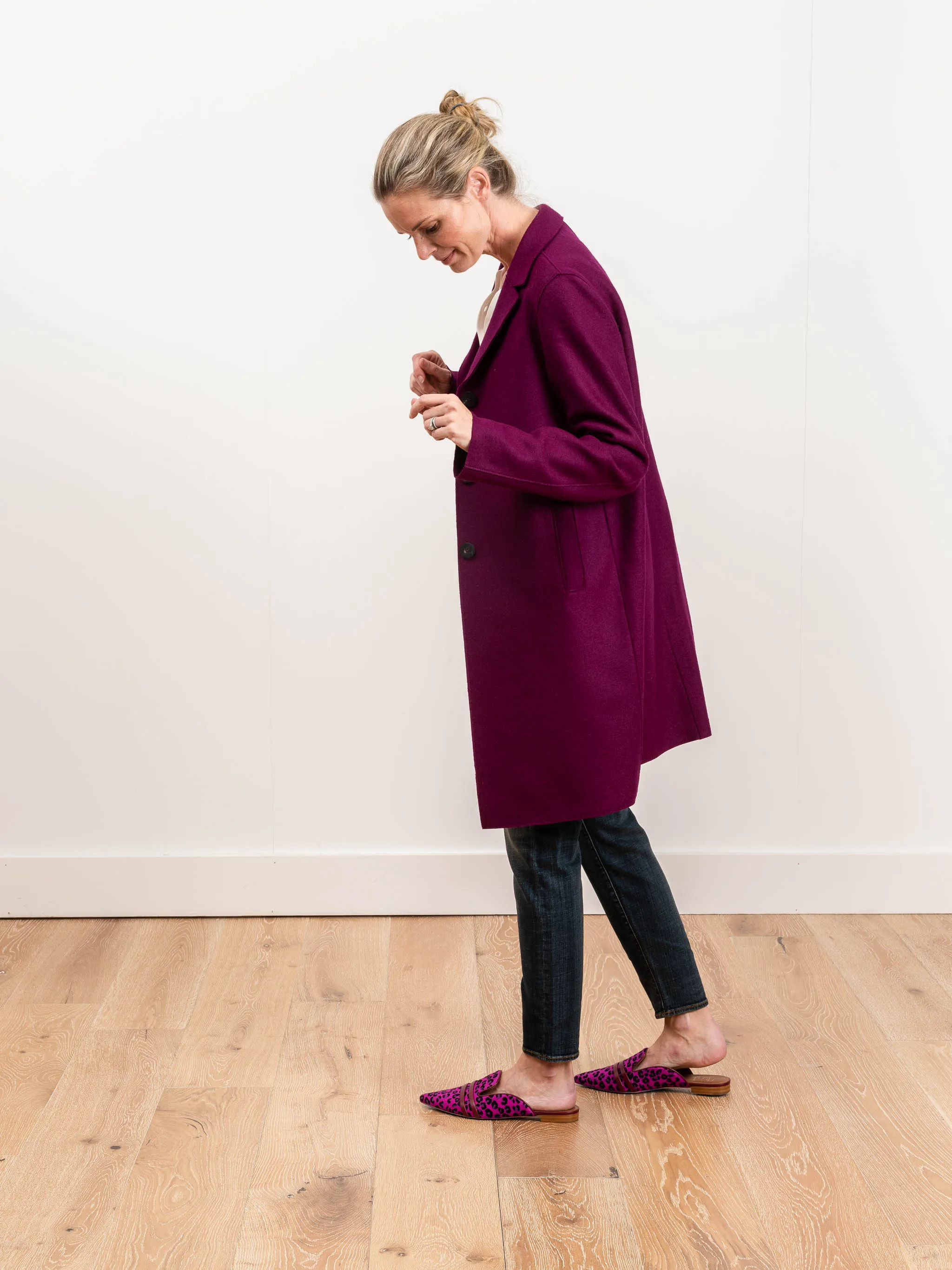 boxy coat - bougainvilla