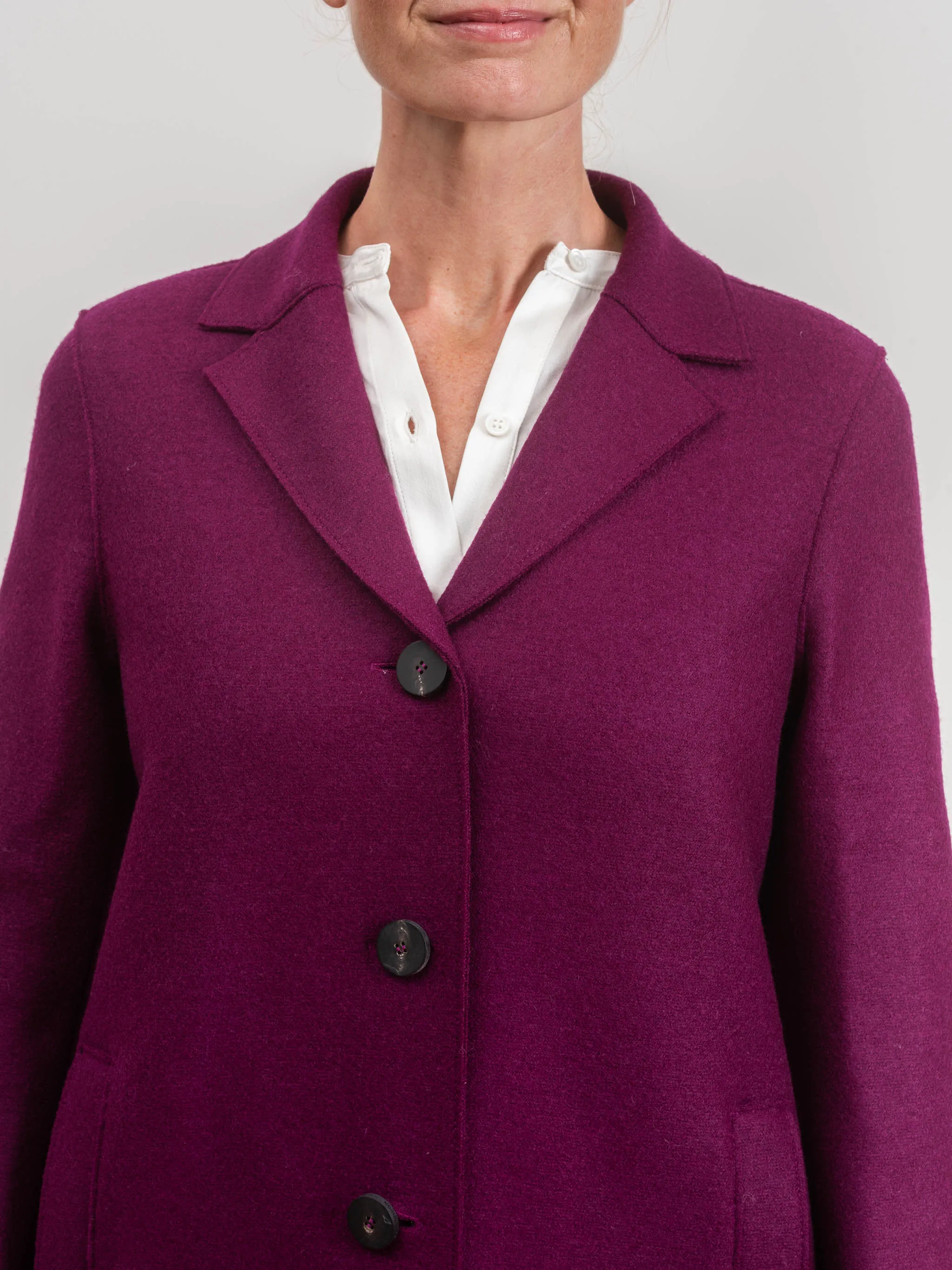 boxy coat - bougainvilla