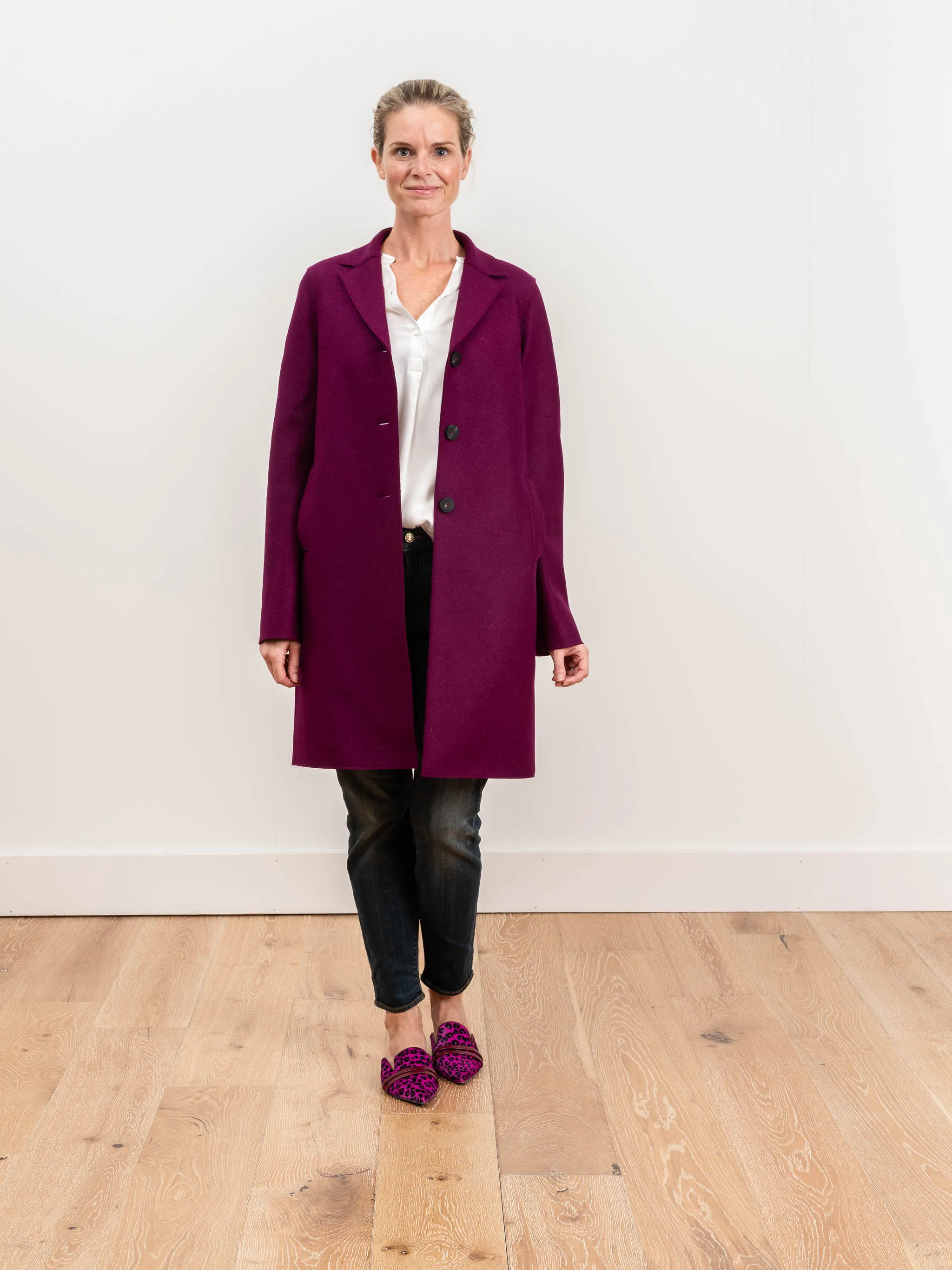 boxy coat - bougainvilla