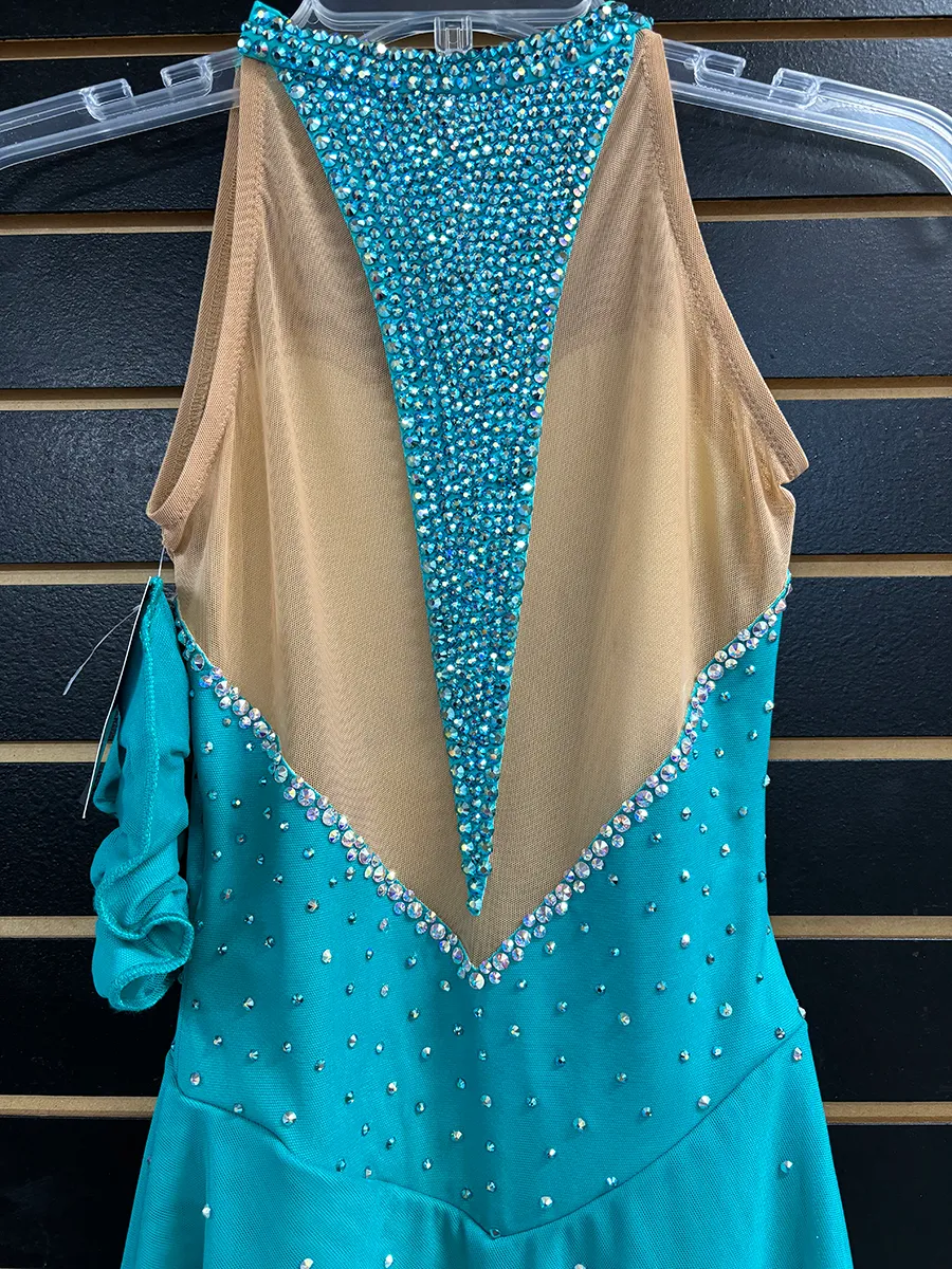 Brad Griffies Ready to Ship 1606 Dress, Jade/Seafoam with Crystals