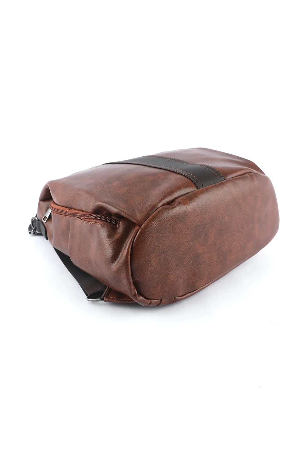 Brown Multifunctional Retro Faux Leather Backpack