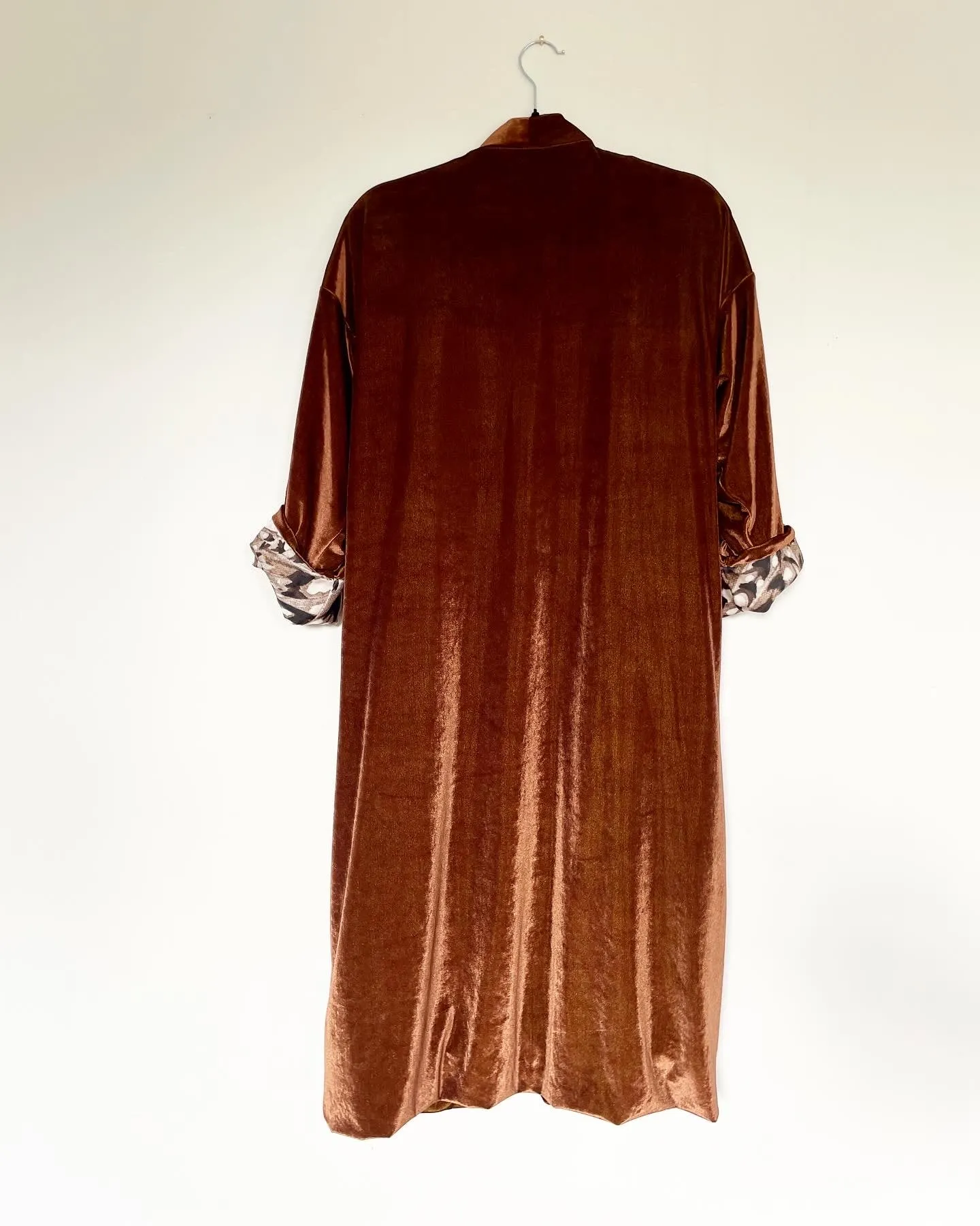 Brown Velvet Caftan with Greek Artwork