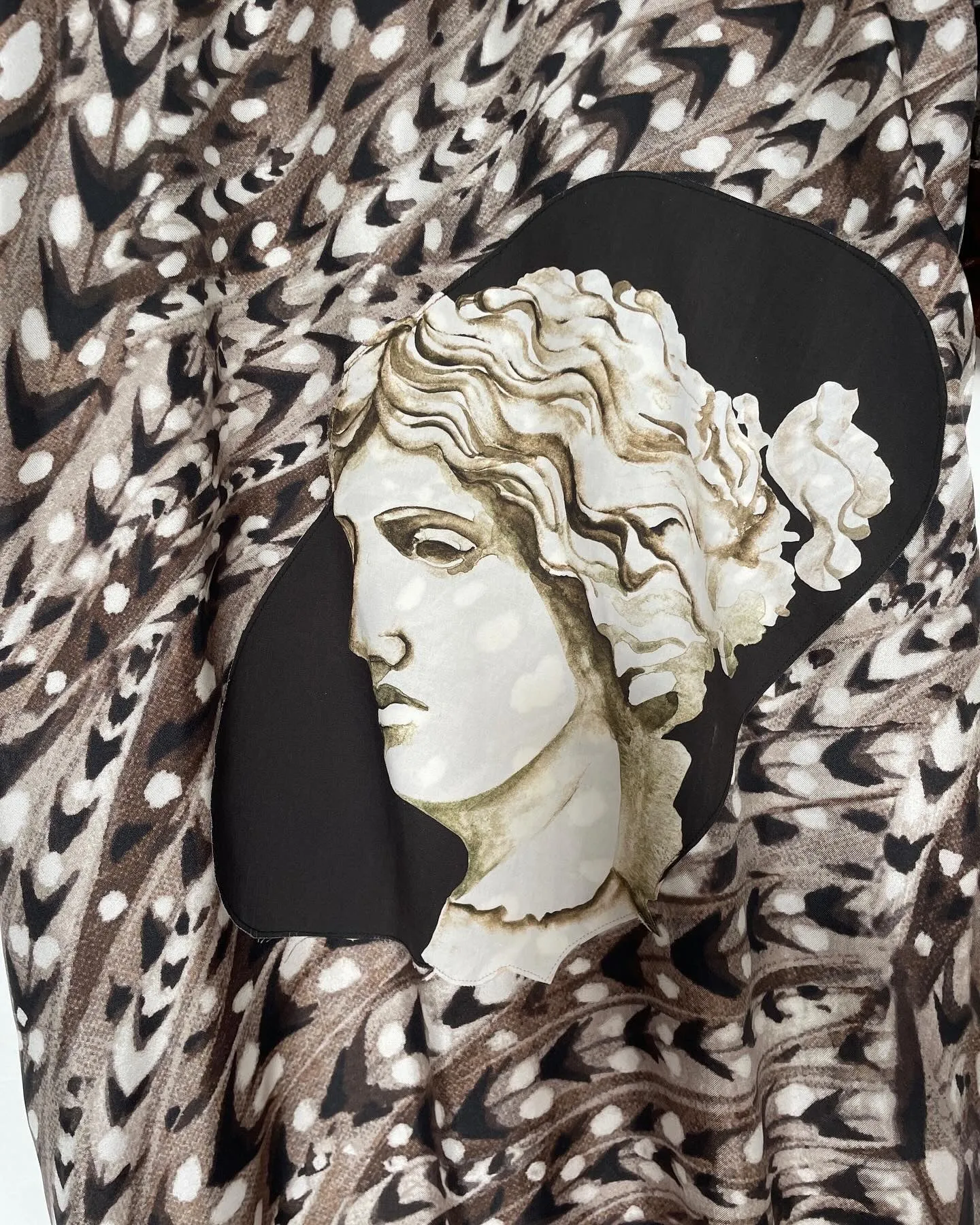 Brown Velvet Caftan with Greek Artwork