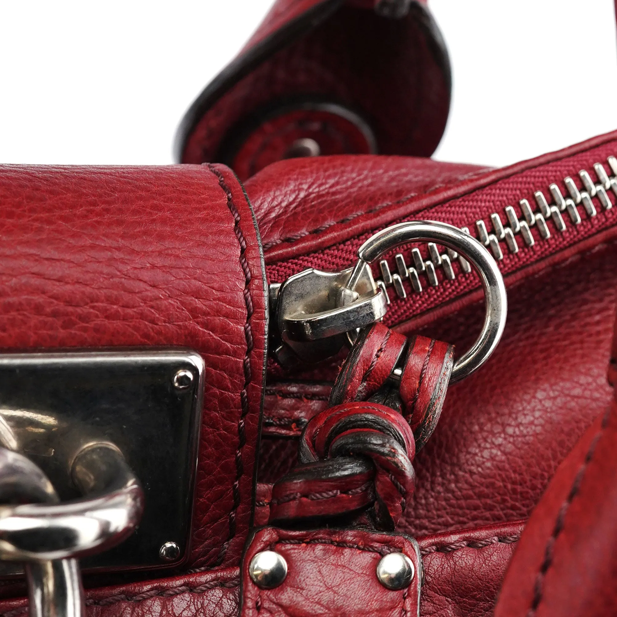 Burgundy Leather Paddington Tote Bag