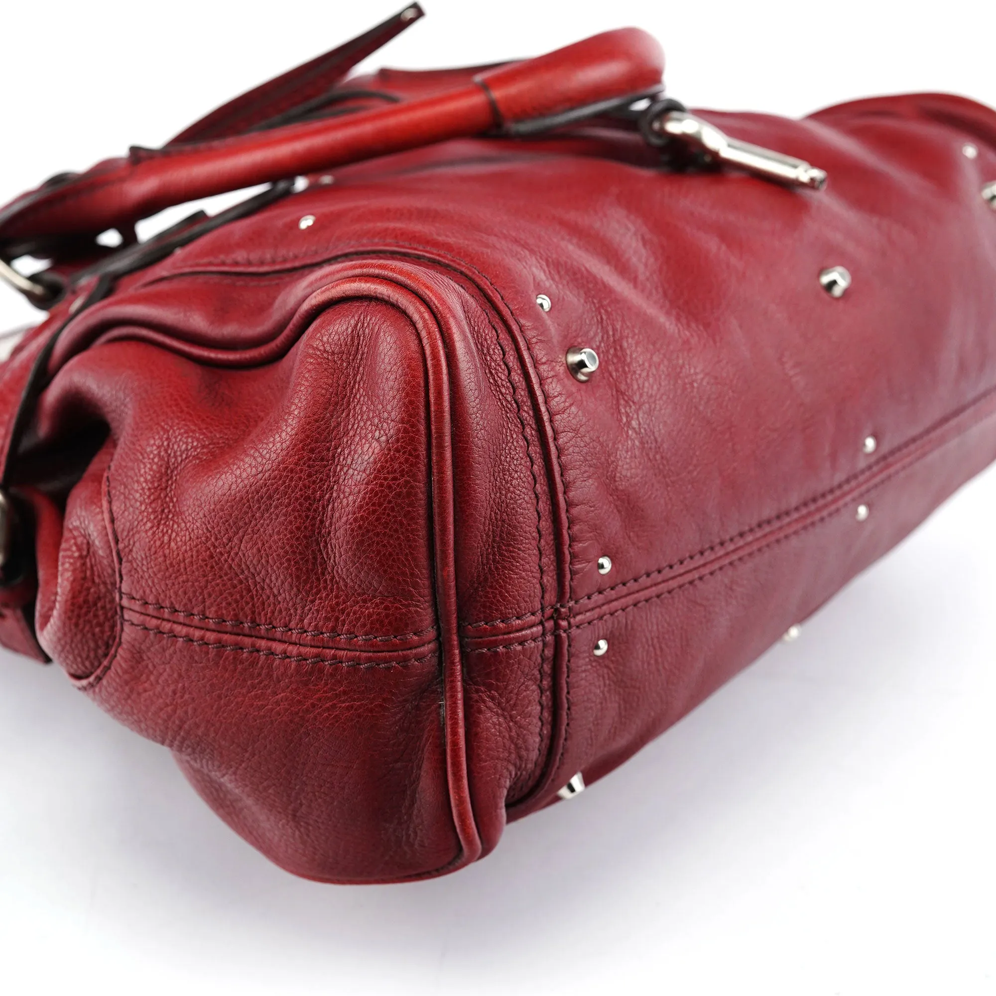 Burgundy Leather Paddington Tote Bag