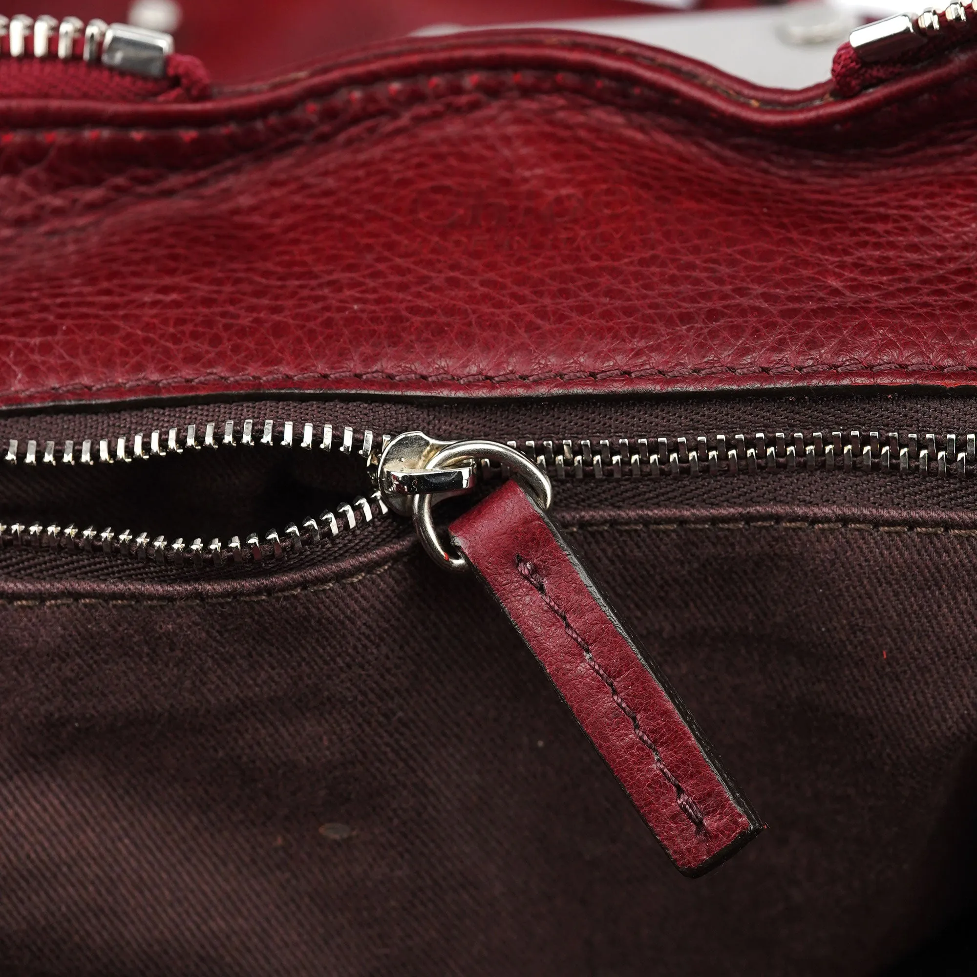 Burgundy Leather Paddington Tote Bag