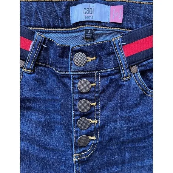 CAbi Simone 3751 Exposed Button Fly Skinny Jeans inAdventure Wash, Size 2