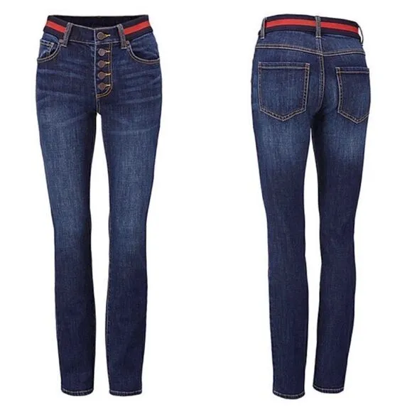 CAbi Simone 3751 Exposed Button Fly Skinny Jeans inAdventure Wash, Size 2