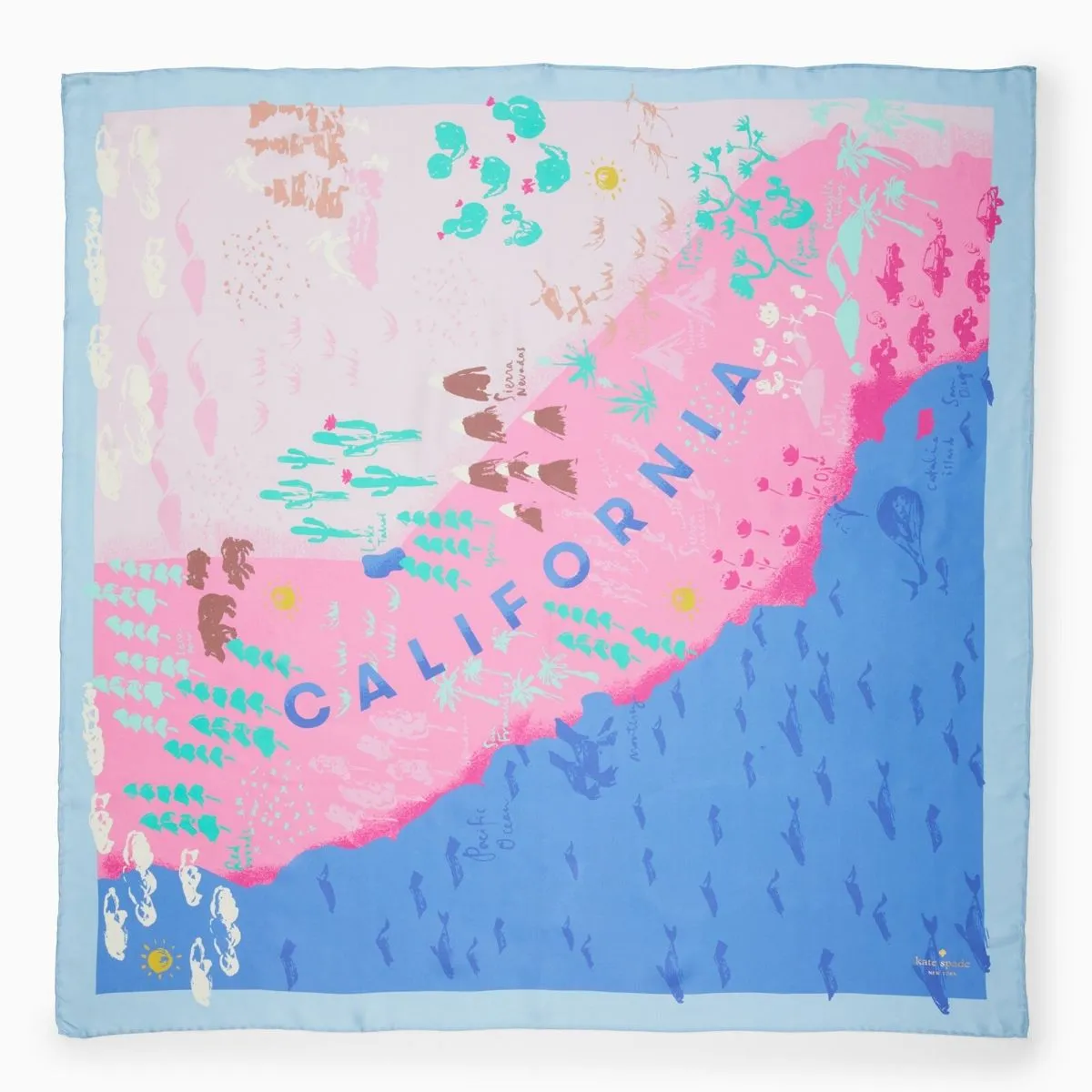 California Map Square Scarf