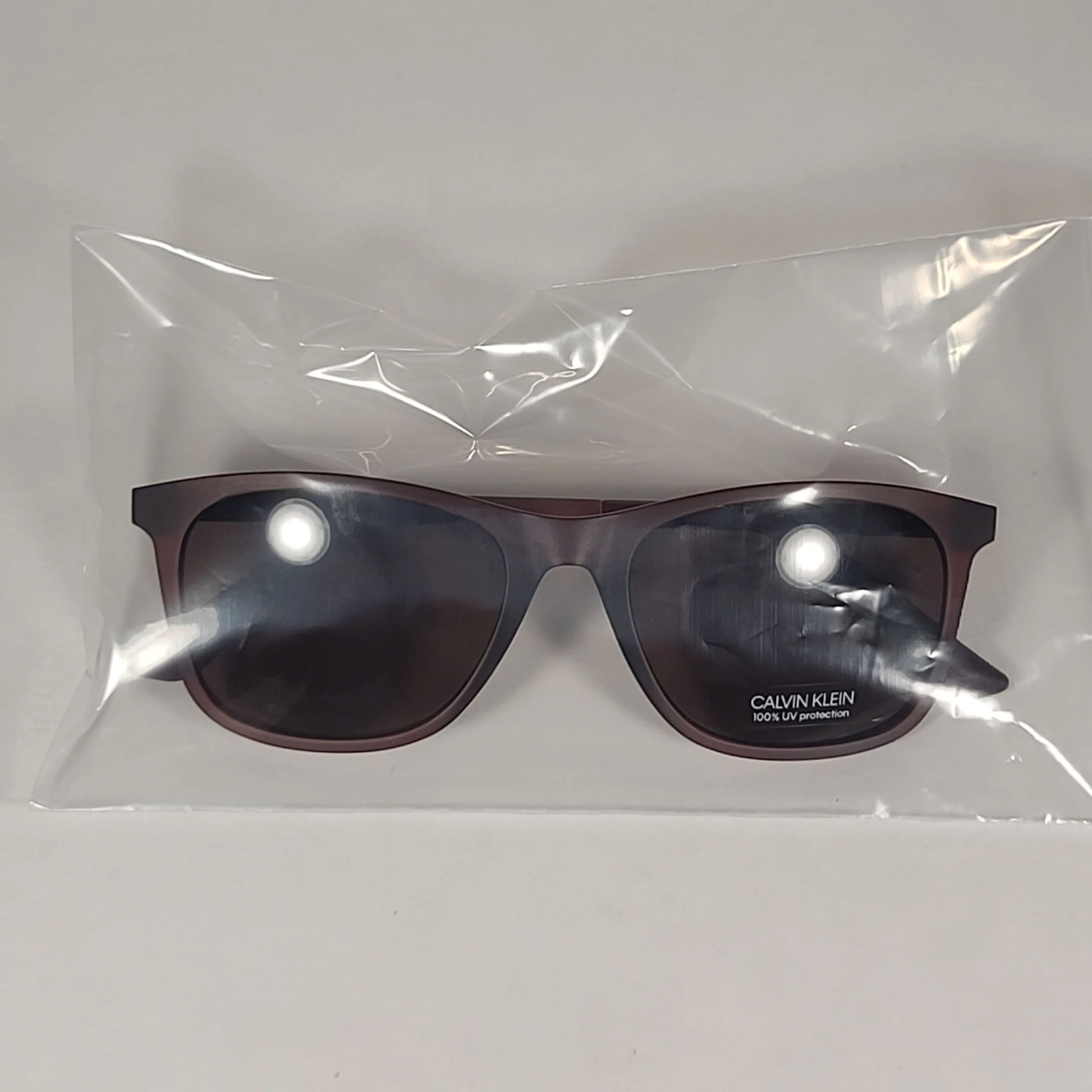 Calvin Klein Square Sunglasses CK19720S 210 Brown Gray Frame Brown Lens