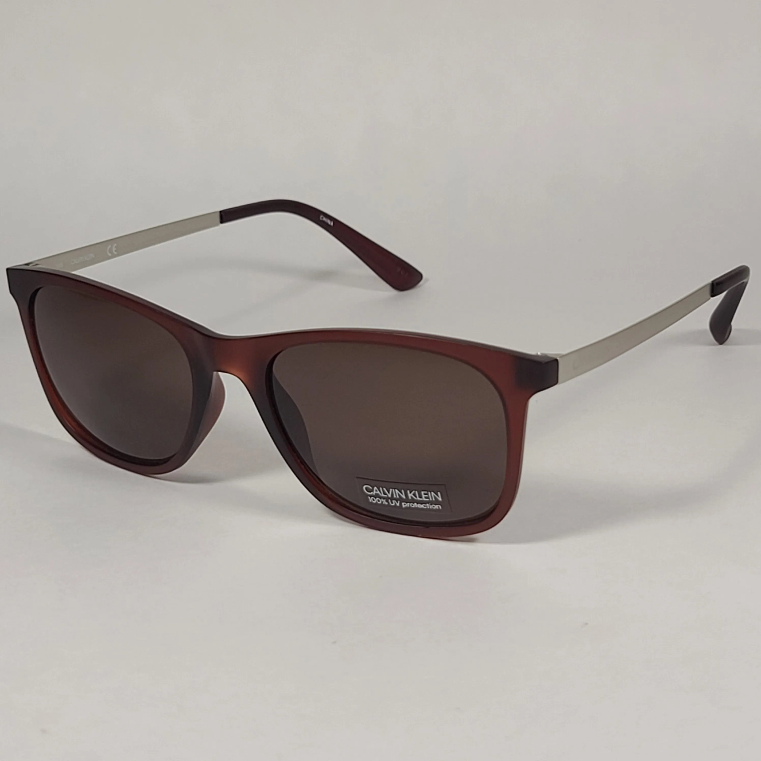 Calvin Klein Square Sunglasses CK19720S 210 Brown Gray Frame Brown Lens