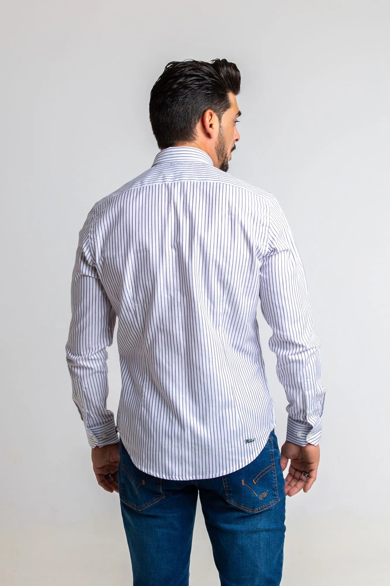 Camisa Raya Fina Oxford Burdeos Slim Fit