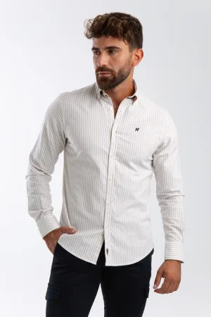 Camisa Raya Oxford Beige Slim Fit