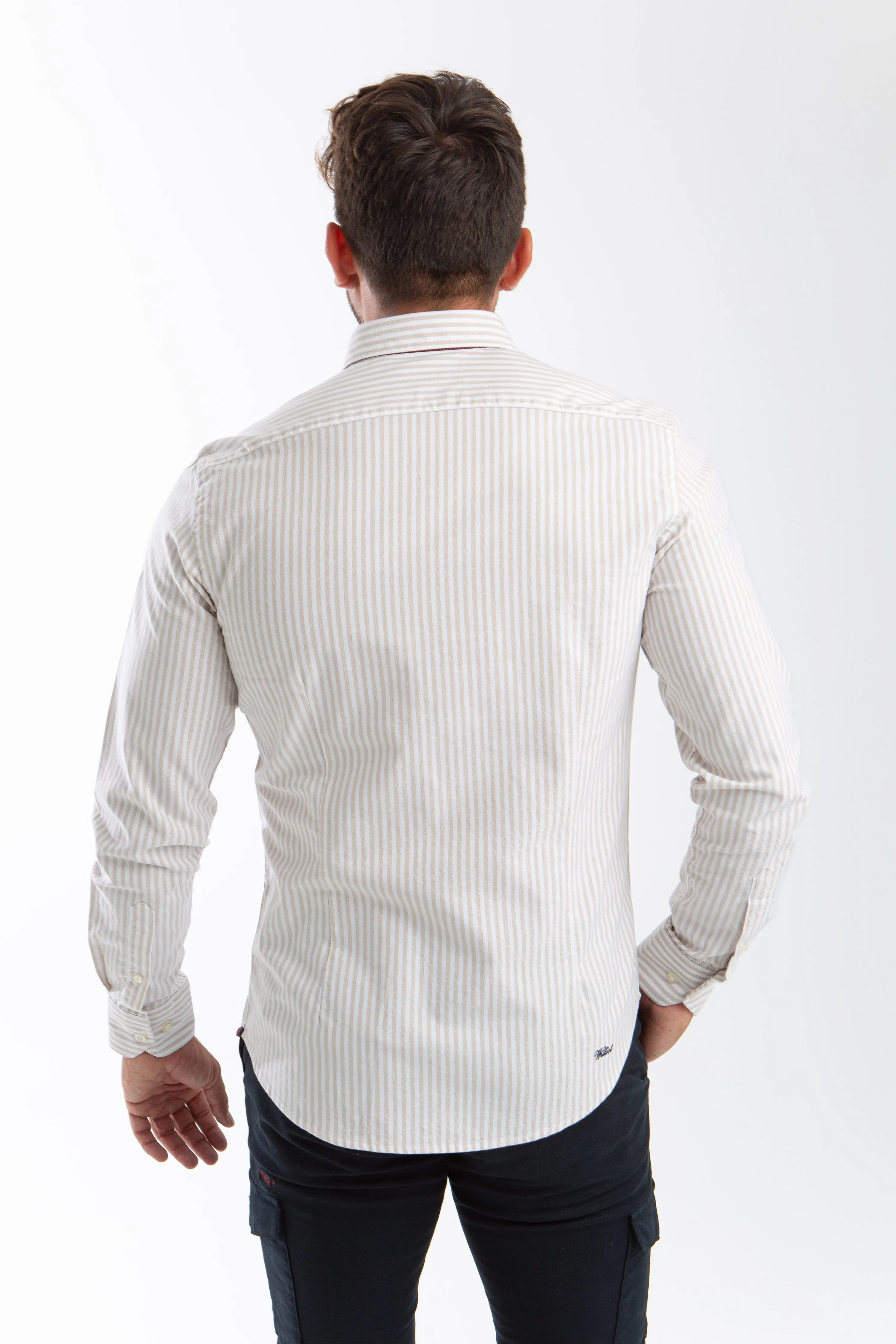 Camisa Raya Oxford Beige Slim Fit