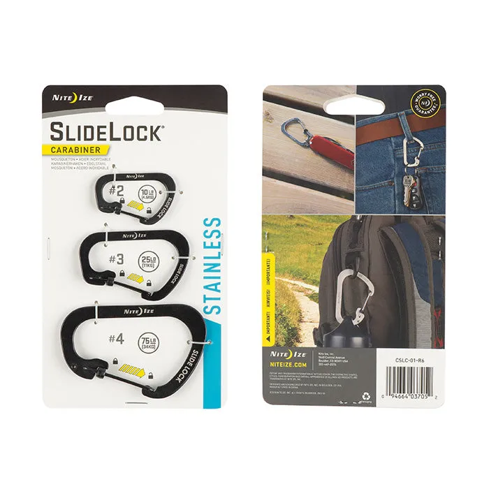 Carabiner with Slide Lock (Set of 3)