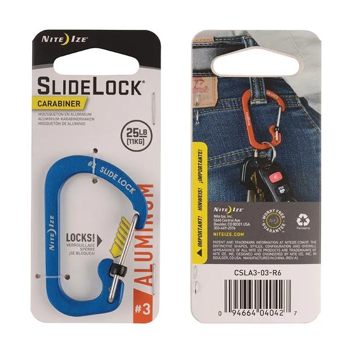 Carabiner with Slide Lock (Set of 3)