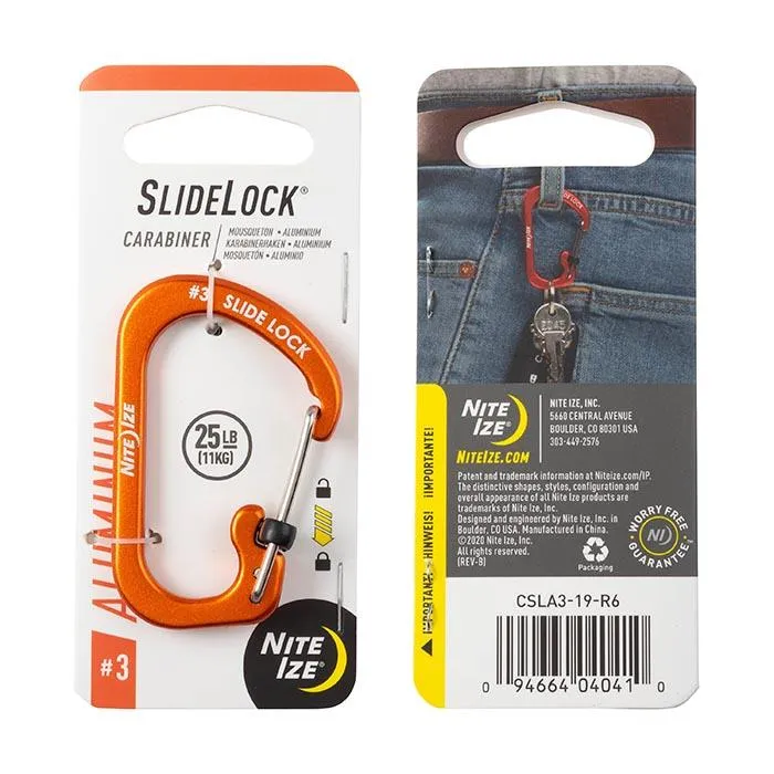 Carabiner with Slide Lock (Set of 3)