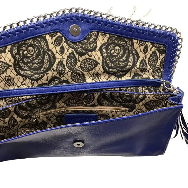 Carlos Santana Blue Clutch Purse with Shoulder Strap
