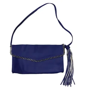 Carlos Santana Blue Clutch Purse with Shoulder Strap