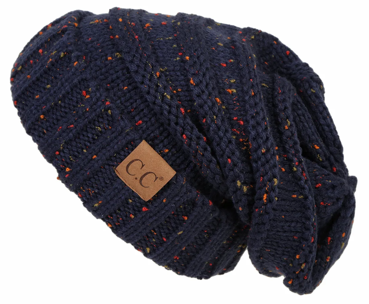 C.C Exclusives Oversized Slouchy Beanie - Confetti Navy