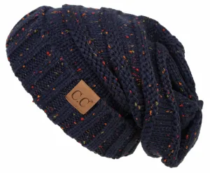 C.C Exclusives Oversized Slouchy Beanie - Confetti Navy