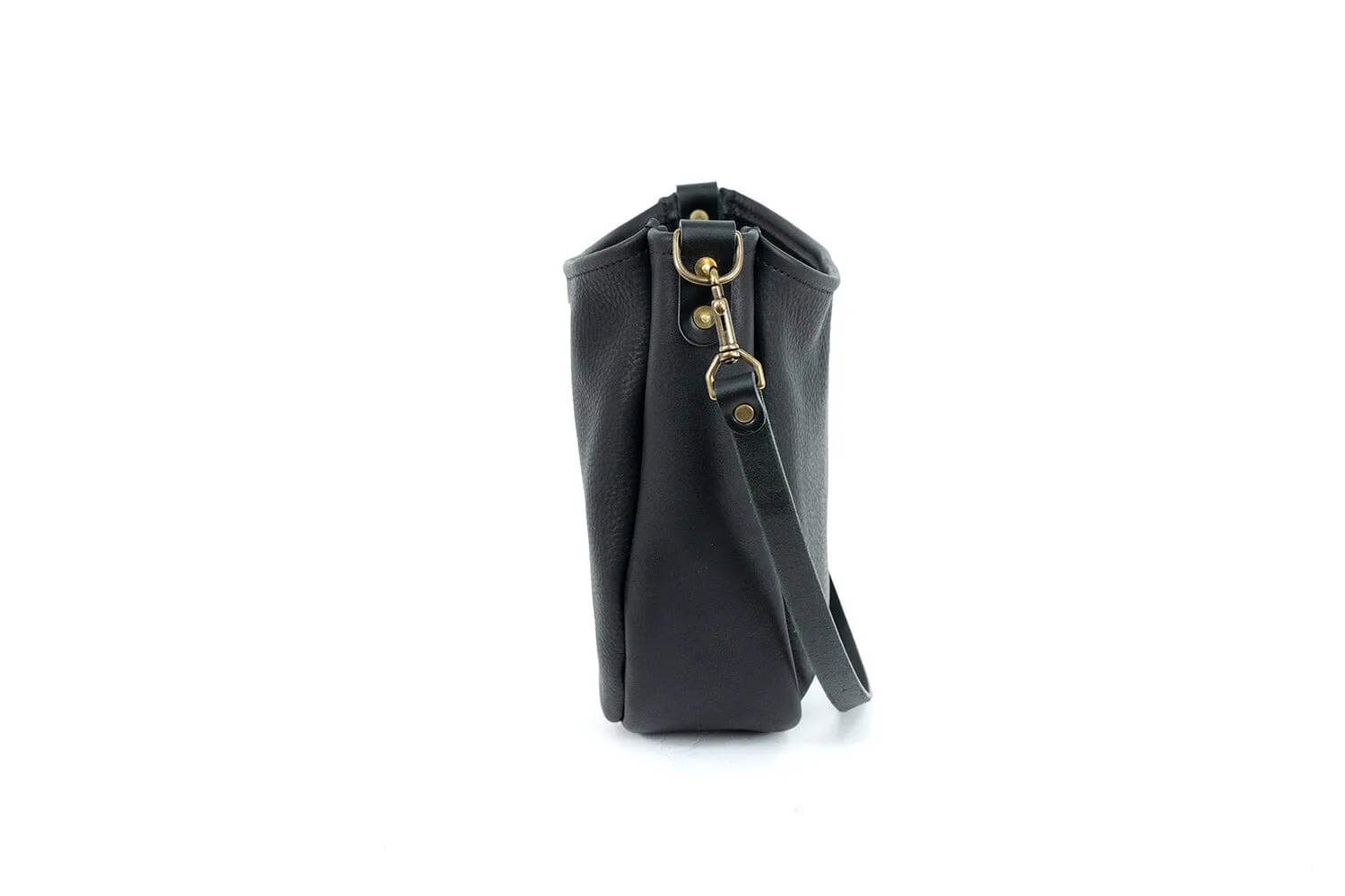 CELESTE LEATHER HOBO BAG - BLACK BISON