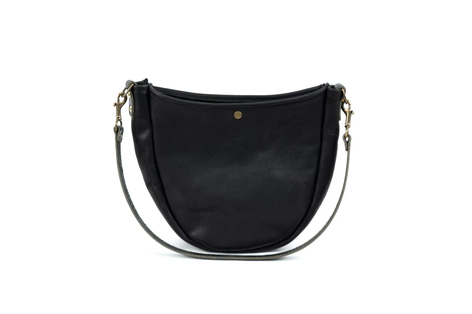 CELESTE LEATHER HOBO BAG - BLACK BISON