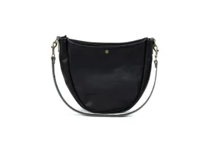 CELESTE LEATHER HOBO BAG - BLACK BISON
