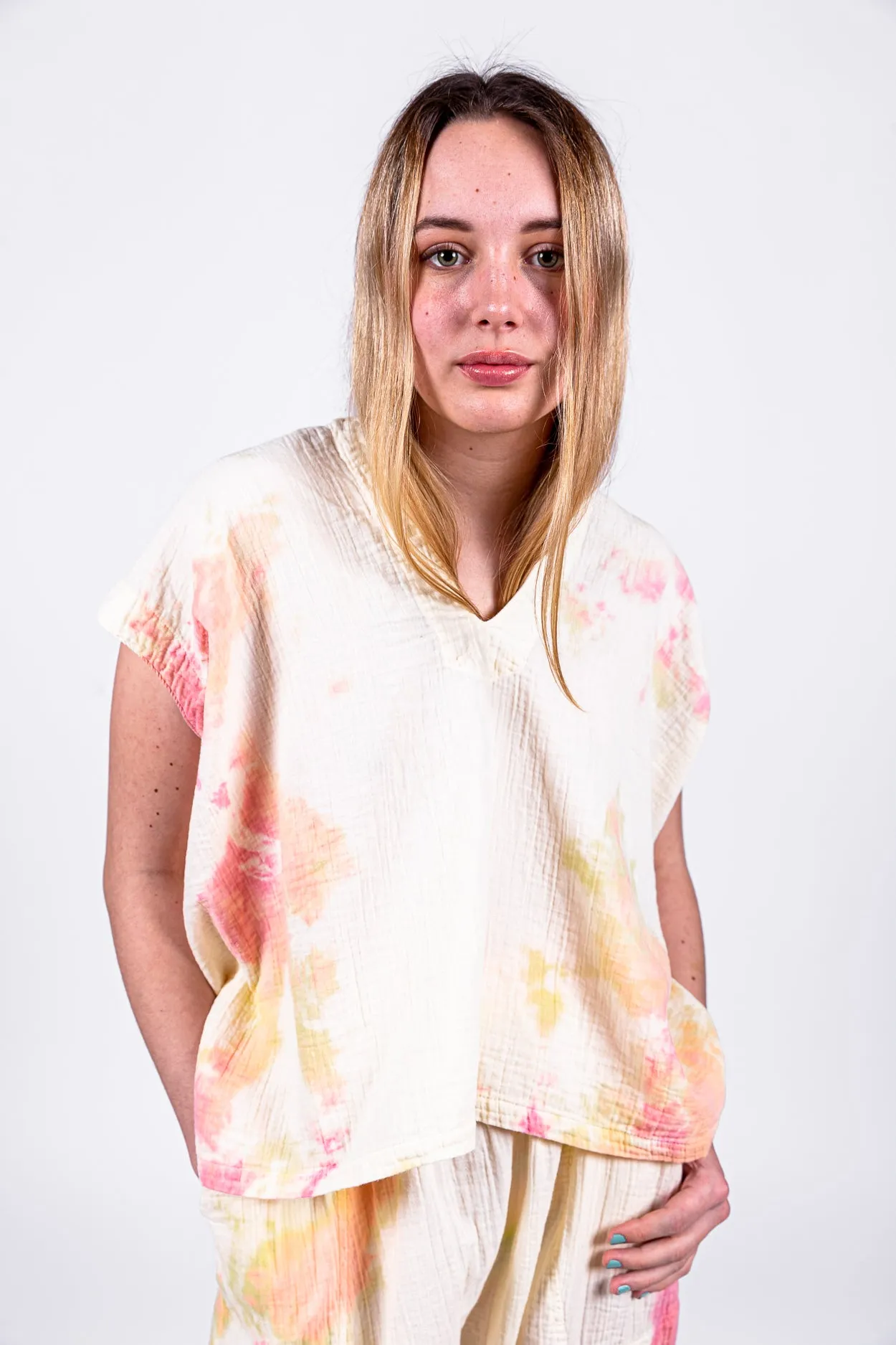 Celeste top in citrus tie dye